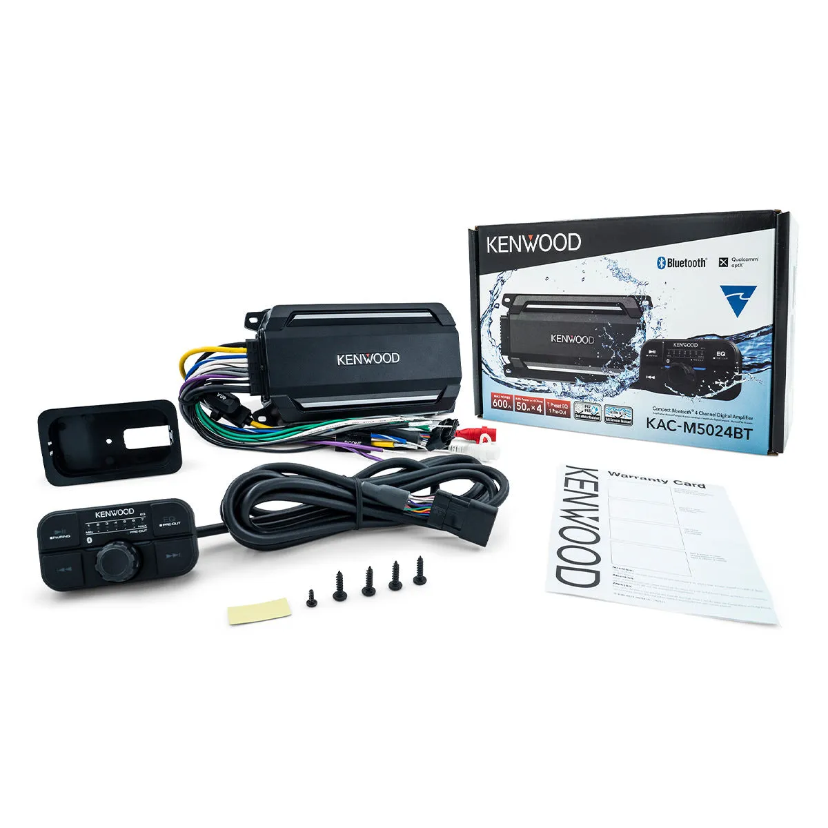 Kenwood KAC-M5024BT Compact 4-Channel Bluetooth Digital Marine & Motorsport Amplifier