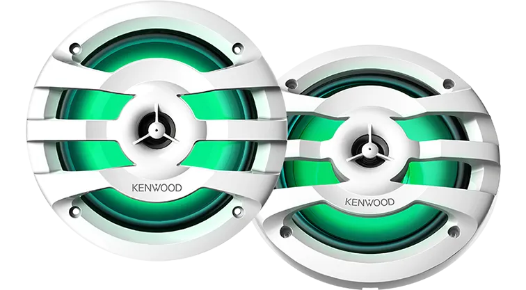 Kenwood KFC1673 6.5" Marine/Motorsport 2-Way Speakers With RGB Lighting