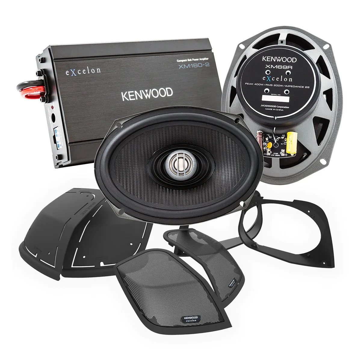 Kenwood P-HD2R Rear Amplified Speaker Package for 2014-Up Select Harley Davidson Motorcycles