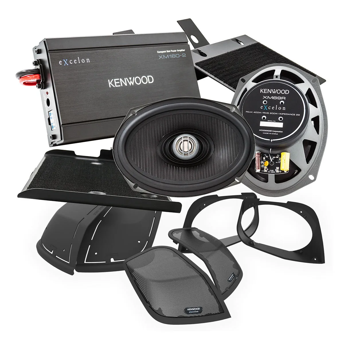 Kenwood P-HD2R Rear Amplified Speaker Package for 2014-Up Select Harley Davidson Motorcycles