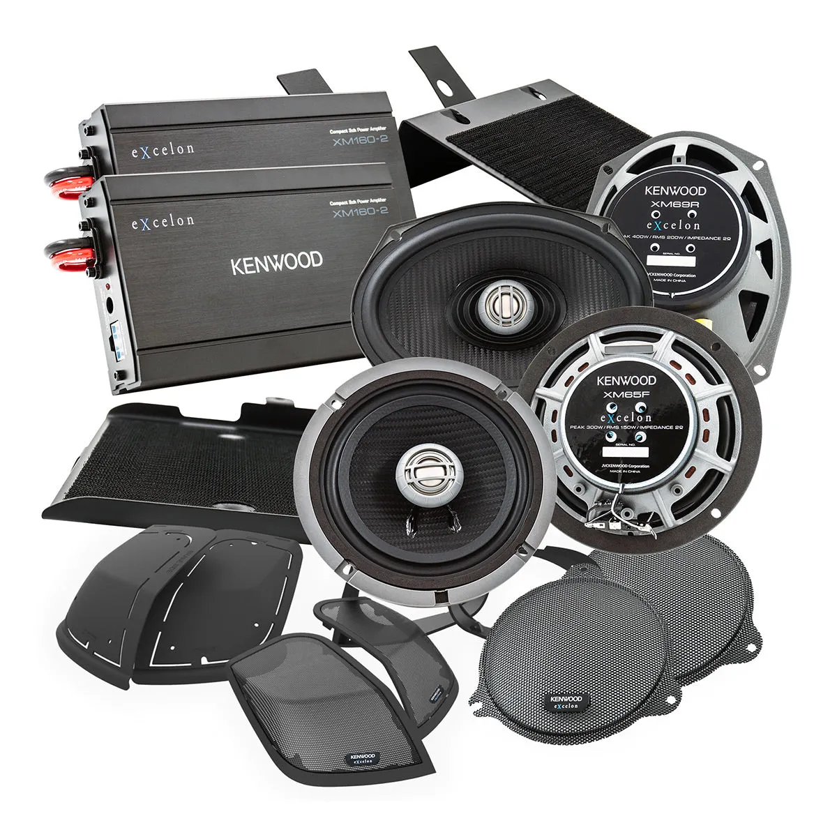 Kenwood P-HD3FR Front and Rear Amplified Speaker Package for 2014-Up Select HD Motorcycles