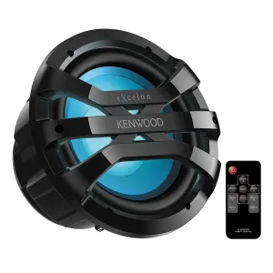 Kenwood XM1041BL eXcelon Motorsports 10" All-Weather Outdoor Subwoofer with Adjustable Lighting - Each (Black)