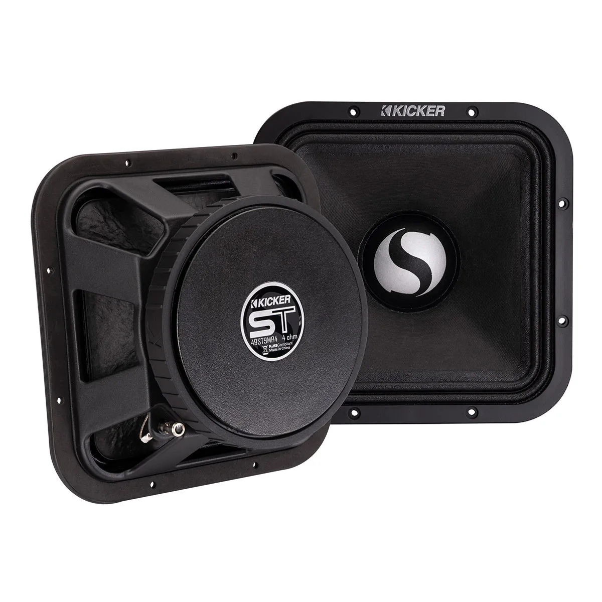 Kicker 49ST9MR4 9" Street Series Square Midrange 4 Ohm Speakers - Pair
