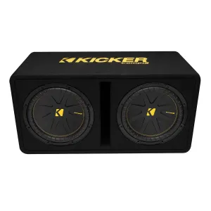 Kicker 50DCWC122 Dual 12" 2-Ohm CompC Subwoofers in Vented Enclosure