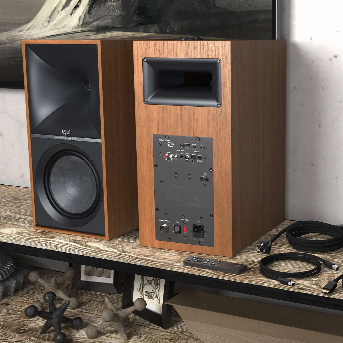 Klipsch The Nines Heritage Series Wireless Powered Monitors with 8" Woofer - Pair (Walnut)