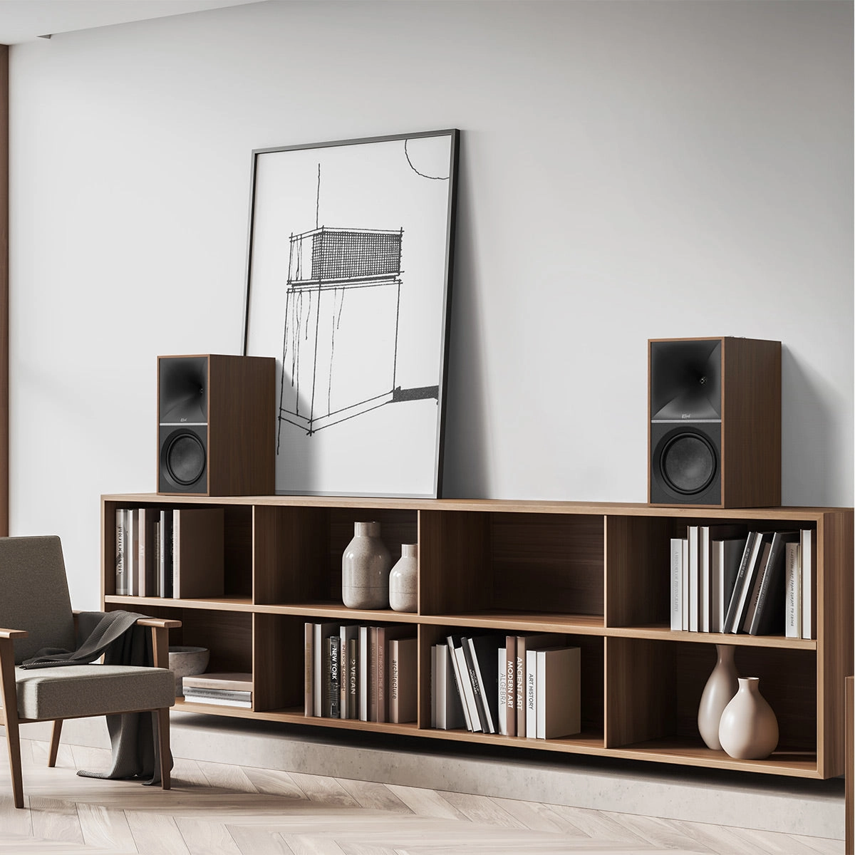 Klipsch The Nines Heritage Series Wireless Powered Monitors with 8" Woofer - Pair (Walnut)