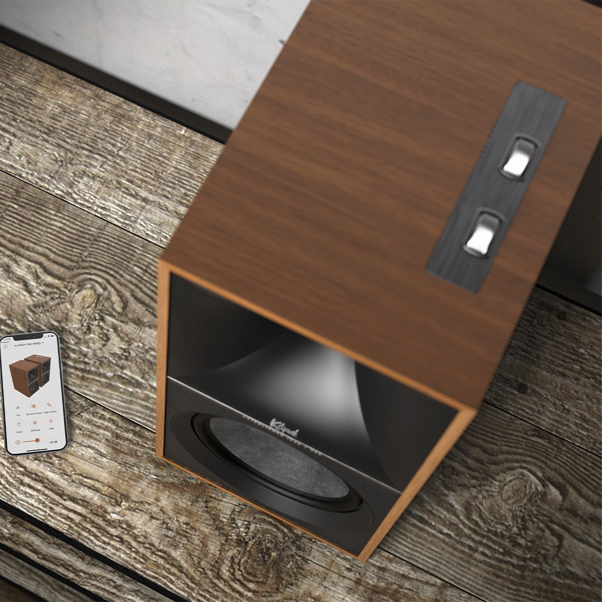 Klipsch The Nines Heritage Series Wireless Powered Monitors with 8" Woofer - Pair (Walnut)