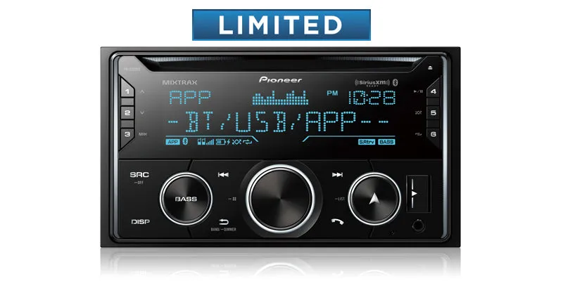 Pioneer FH-S722BS Double DIN CD Receiver with Enhanced Audio Functions, Improved Pioneer ARC App Compatibility, MIXTRAX, Built-in Bluetooth, and SiriusXM-Ready