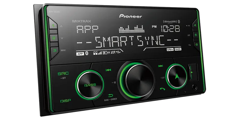 Pioneer MVH-S622BS Double DIN Digital Media Receiver with Enhanced Audio Functions, Pioneer Smart Sync App Compatibility, MIXTRAX, Built-in Bluetooth, and SiriusXM-Ready