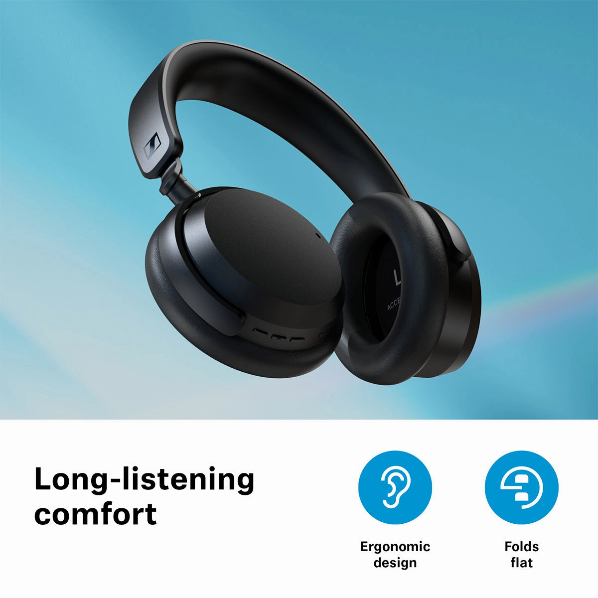 Sennheiser Accentum Wireless Bluetooth Headphones with AptX HD & Hybrid Active Noise Cancellation (White)