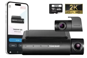 THINKWARE Q850 Front & Rear 2-Channel 2K Dash Cam With 64GB Memory Card